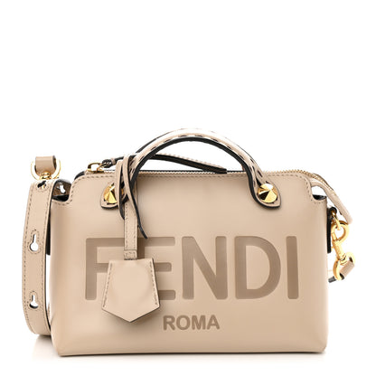 Fendi Vitello King Logo Embossed Mini By The Way Boston Bag Nuvola 1 of 12