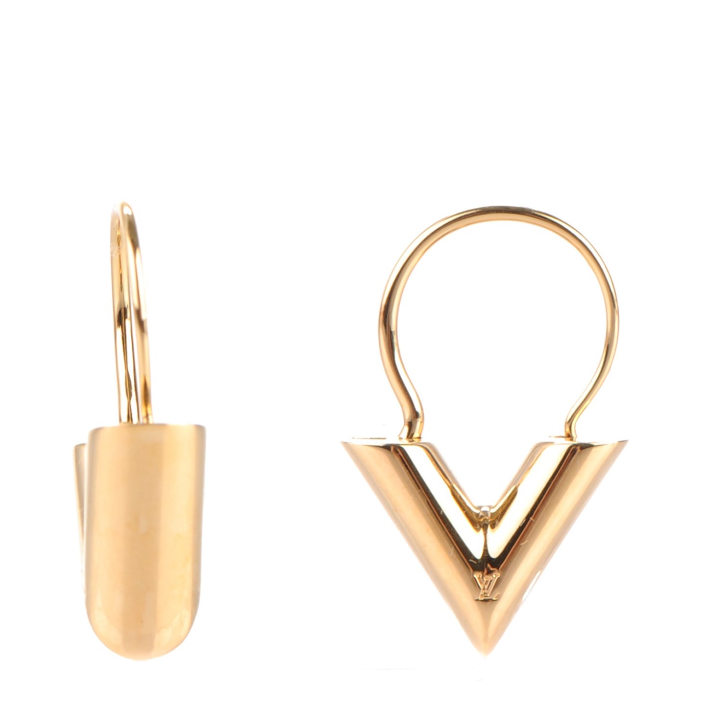 Brass Essential V Hoop Earrings Gold