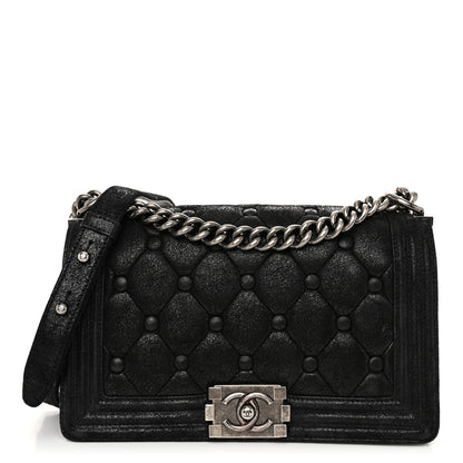 Chanel Nubuck Chesterfield Quilted Medium Celtic Boy Flap Black 1 of 10