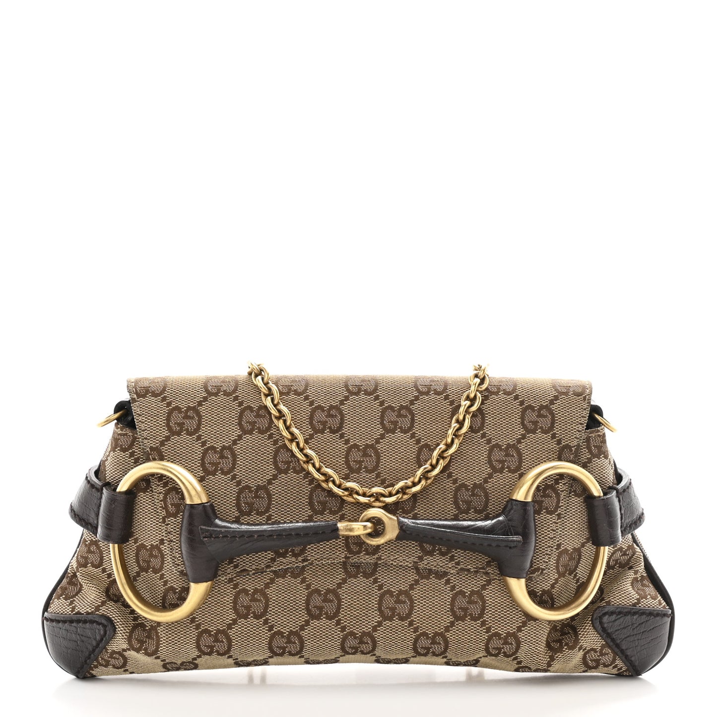 Monogram Horsebit Clutch Dark Brown
