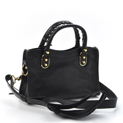 Balenciaga Chevre Gold Metallic Edge Hardware Mini City Black 2 of 9