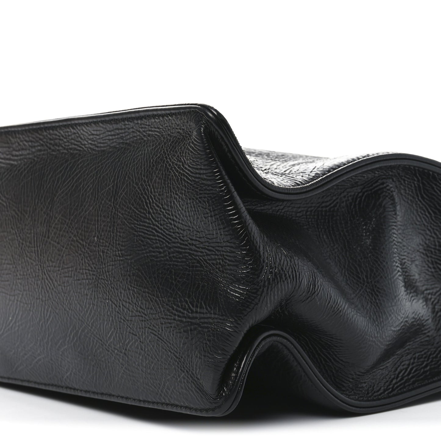 Glazed Aged Calfskin CC Tote Black