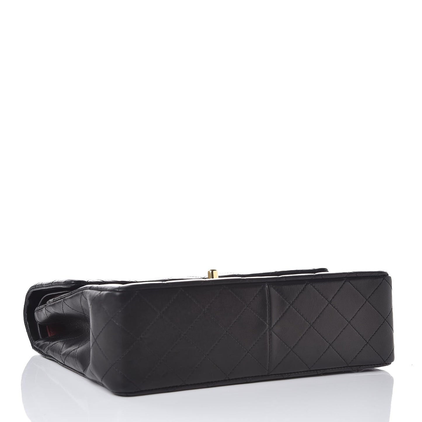 Lambskin Quilted Medium Double Flap Black