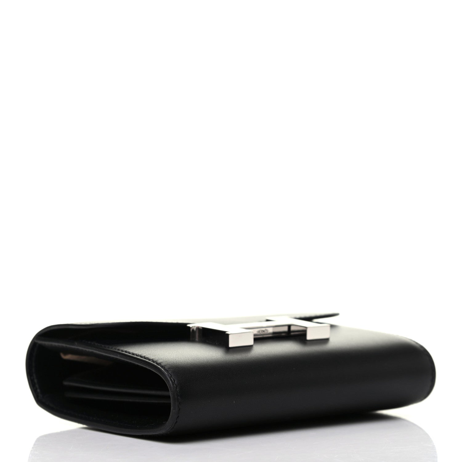 Hermes Allegro Constance Compact Passant Glow Wallet Black White 4 of 8