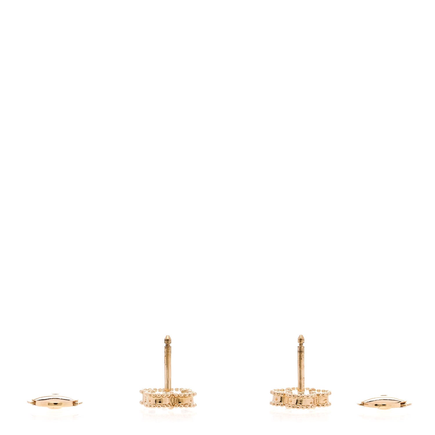 Van Cleef & Arpels 18K Yellow Gold Mother of Pearl Sweet Alhambra Earrings 3 of 5