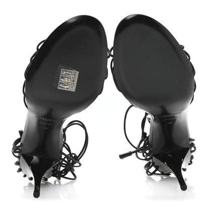 Saint Laurent Calfskin Babylone 90 Ankle Wrap Sandals 40 Black 6 of 7