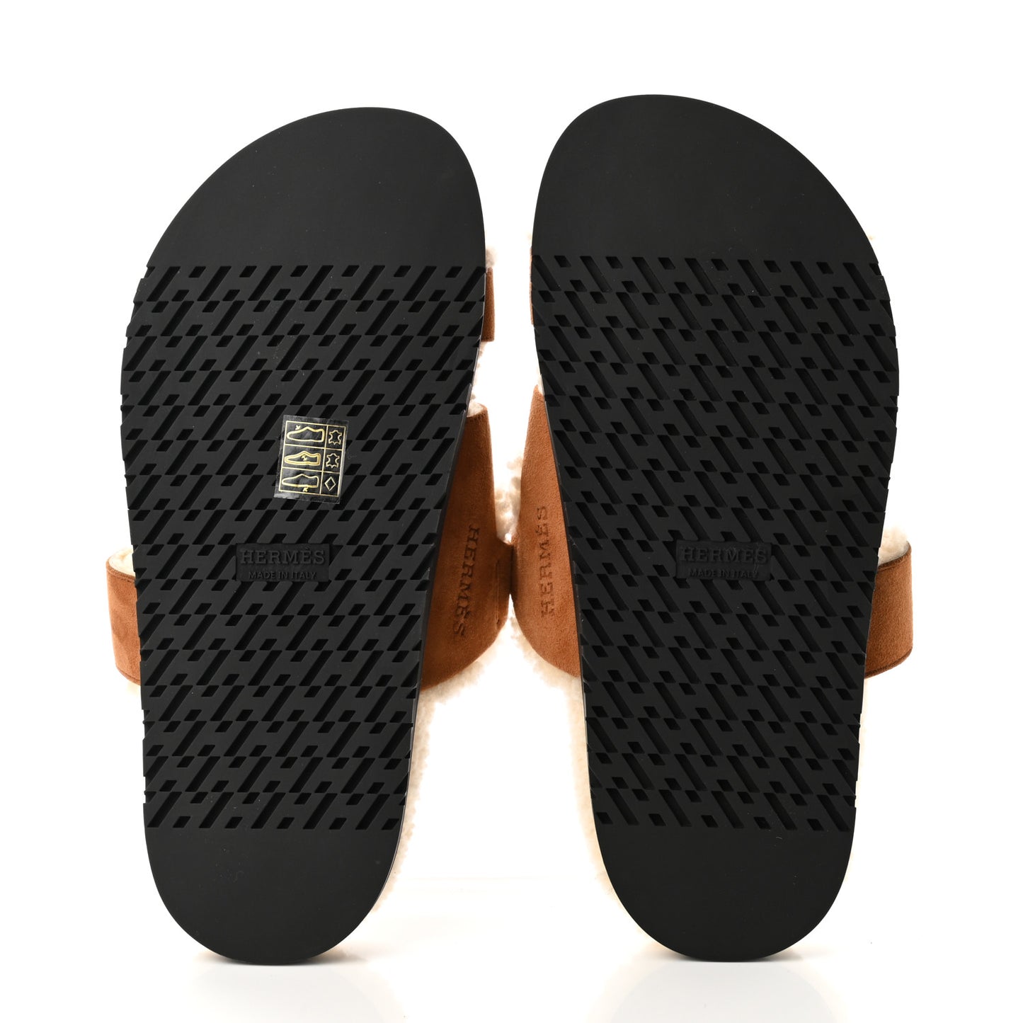 Suede Goatskin Woolskin Womens Chypre Sandals 36.5 Brun Fume Ecru