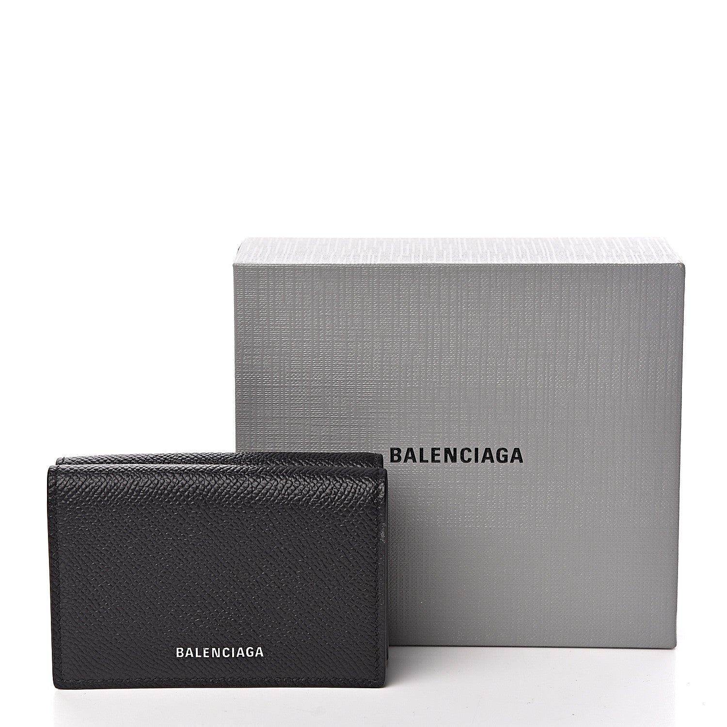 Balenciaga Signature Grained Calfskin Logo Mini Ville Wallet Black 9 of 9