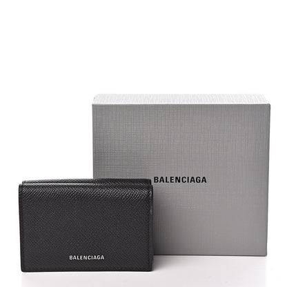 Balenciaga Signature Grained Calfskin Logo Mini Ville Wallet Black 9 of 9