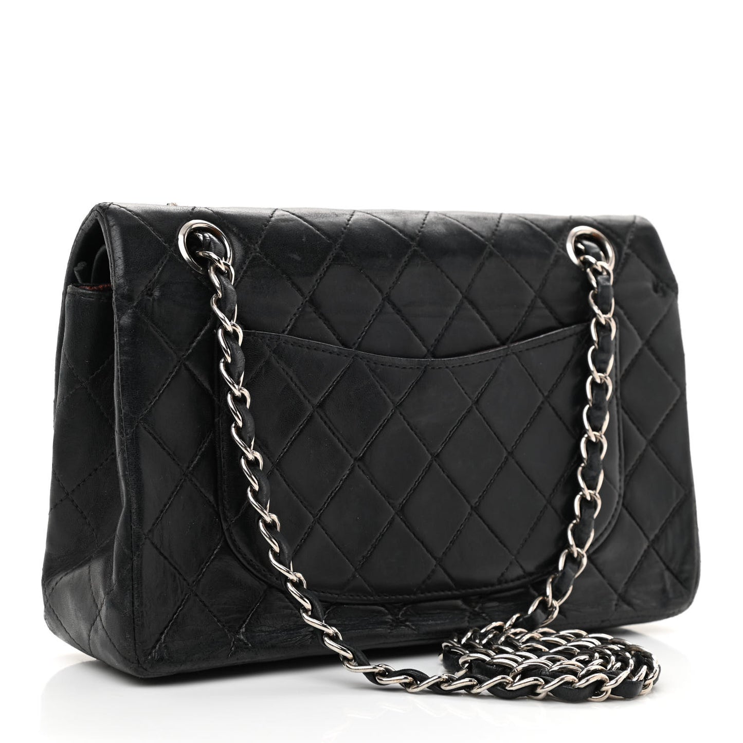 Lambskin Quilted Small Double Flap Black