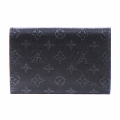 Louis Vuitton Satin Monogram Porte-Monnaie Snap Wallet Black 2 of 5