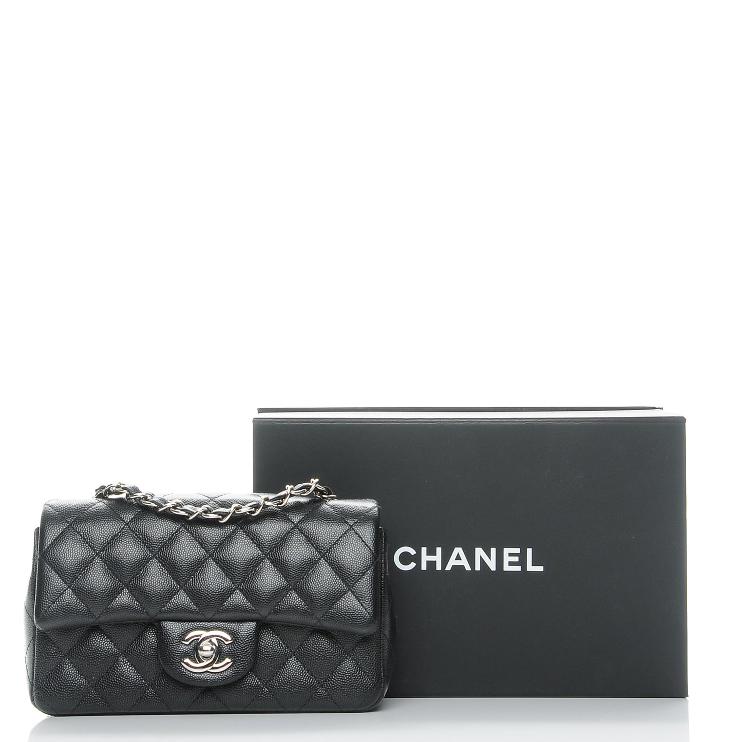 Caviar Quilted Mini Rectangular Flap Black