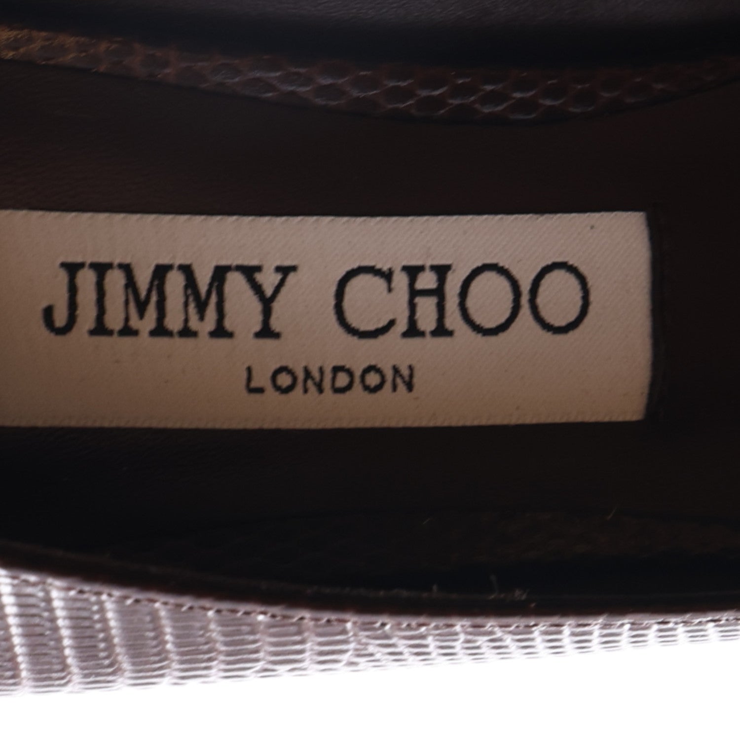 Jimmy Choo Calfskin Lizard Embossed Romy 85 Pumps 39 Brown 9 of 9