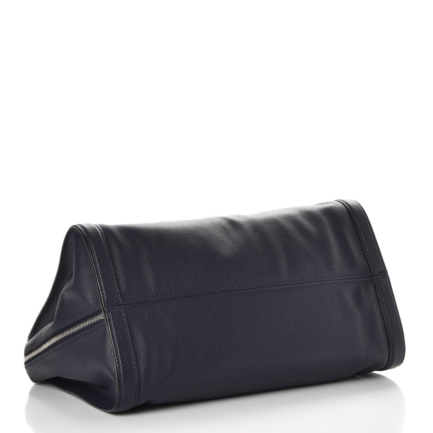 Alexander McQueen Pebbled Calfskin Large Skull Padlock Zip Around Tote Navy 4 of 7