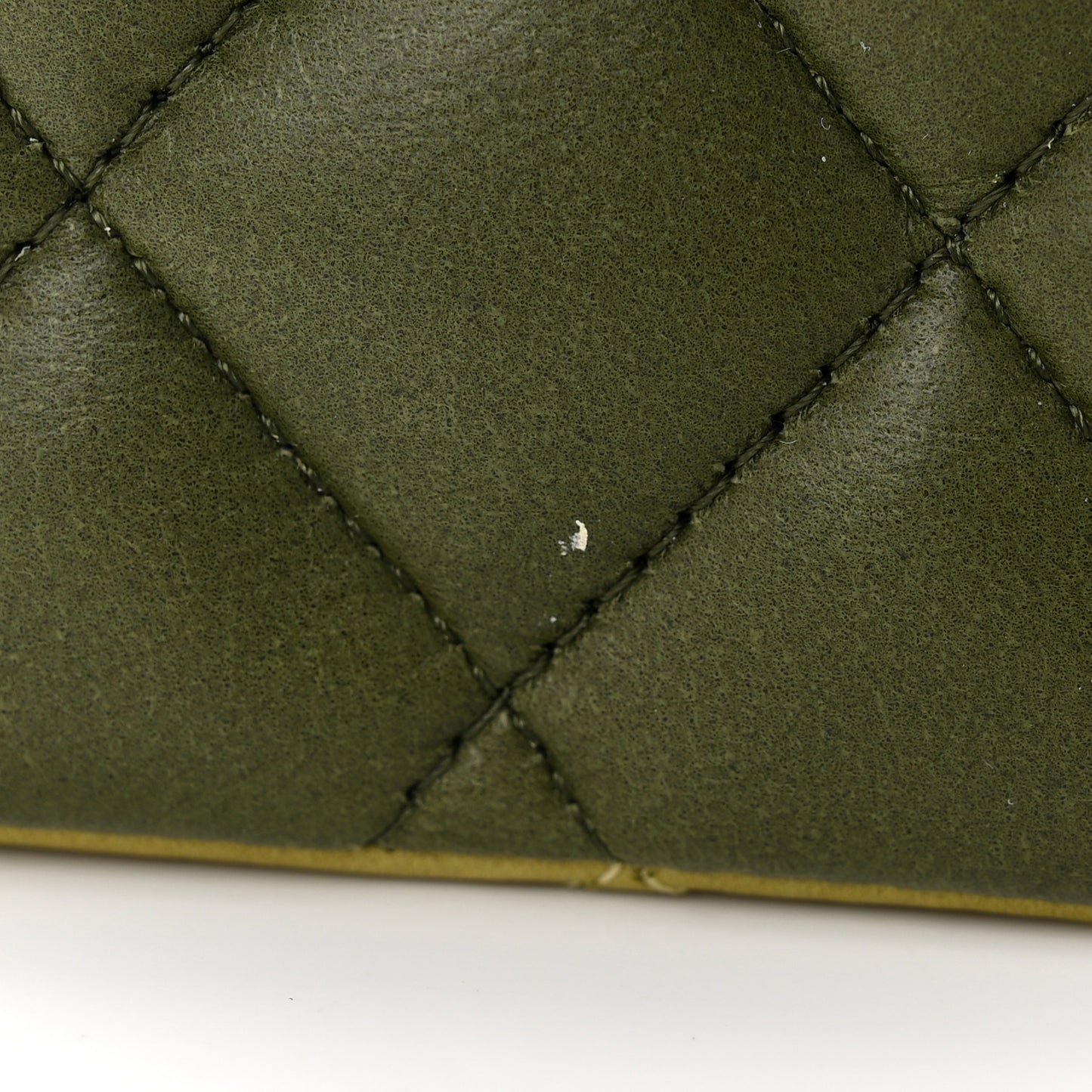 Lambskin Quilted Tri-Color Medium Double Flap Green Brown