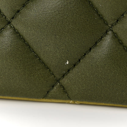 Chanel Lambskin Quilted Tri-Color Medium Double Flap Green Brown 11 of 14