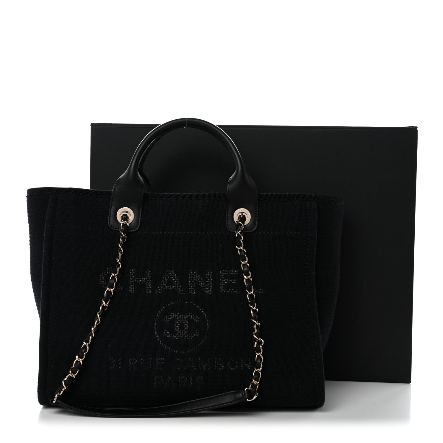 Chanel Mixed Fibers Small Deauville Tote Black 14 of 14