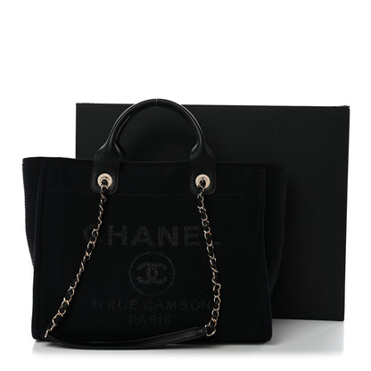Chanel Mixed Fibers Small Deauville Tote Black 14 of 14