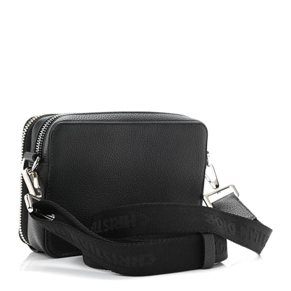 Christian Dior X SHAWN STUSSY Grained Calfskin Double Zip Crossbody Pouch Black 2 of 10