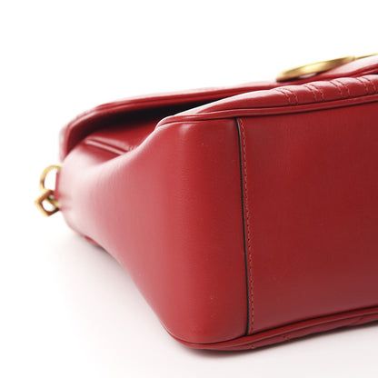 Gucci Calfskin Matelasse Small GG Marmont Top Handle Shoulder Bag Hibiscus Red 6 of 10