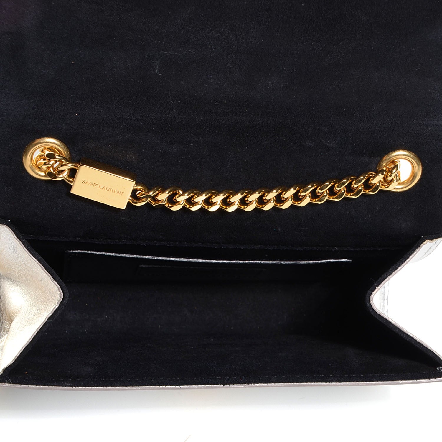 Saint Laurent Calfskin Small Classic Monogram Kate Tassel Satchel Silver 5 of 9