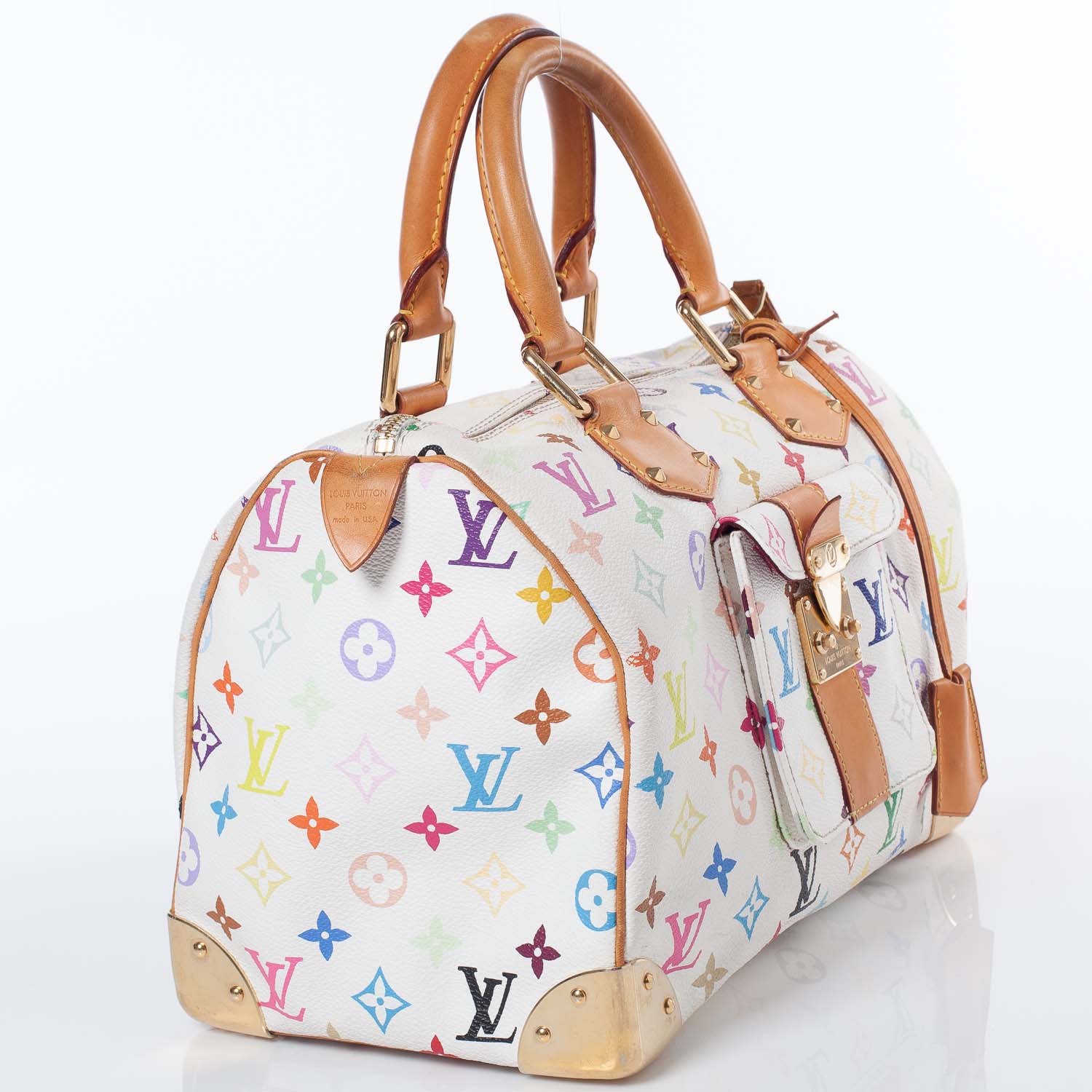 Louis Vuitton Monogram Multicolor Speedy 30 White 4 of 10