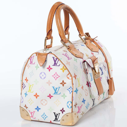 Louis Vuitton Monogram Multicolor Speedy 30 White 4 of 10