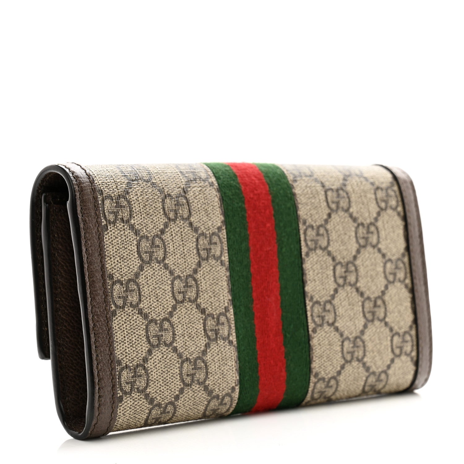 Gucci GG Supreme Monogram Web Ophidia Continental Wallet Brown 3 of 10