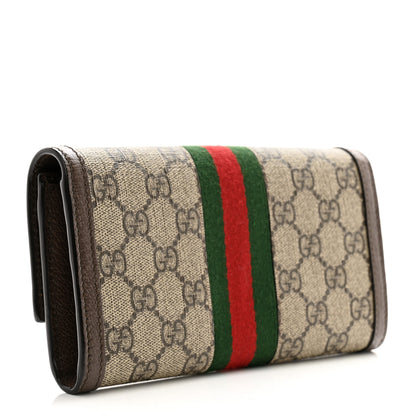 Gucci GG Supreme Monogram Web Ophidia Continental Wallet Brown 3 of 10