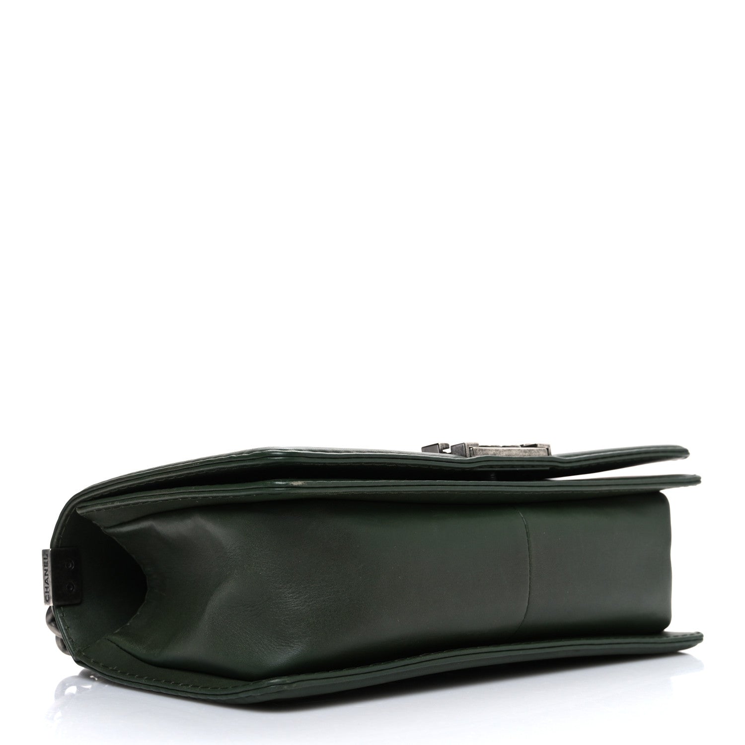Chanel Calfskin Quilted Double Stitch Medium Boy Flap Green 4 of 12