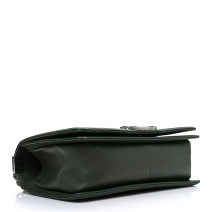 Chanel Calfskin Quilted Double Stitch Medium Boy Flap Green 4 of 12