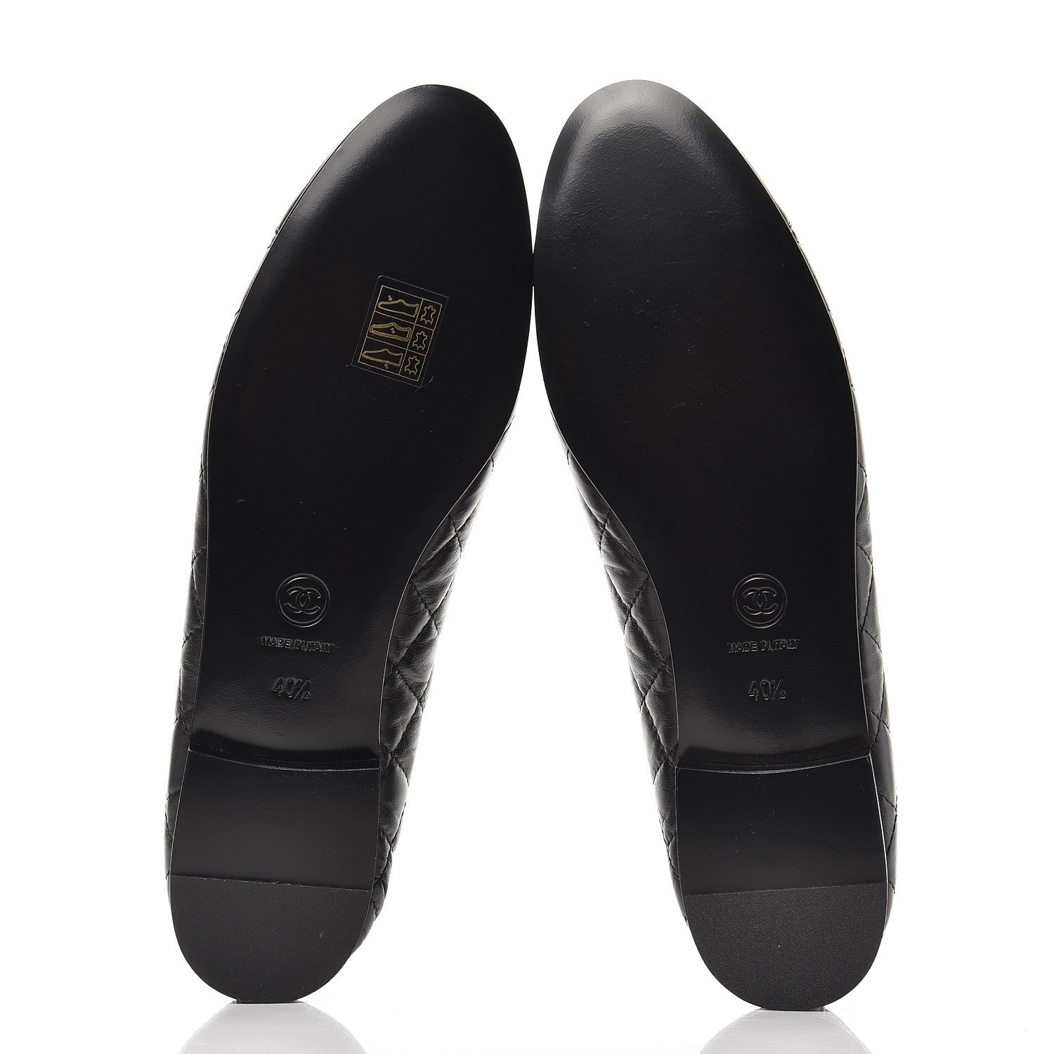 Chanel Aged Calfskin Quilted Cap Toe Ballerina Flats 40.5 Black 5 of 9