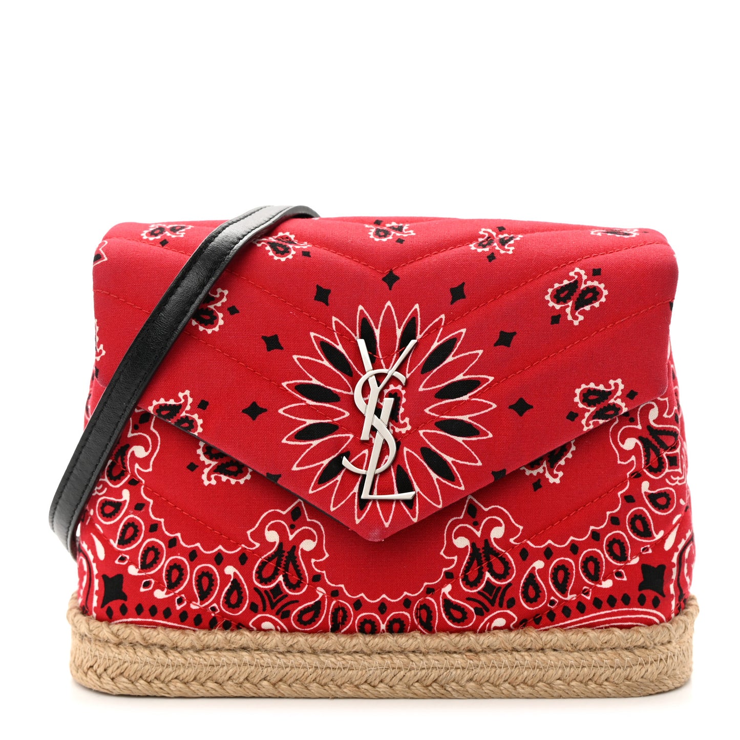 Cotton Bandana Y Quilted Monogram Toy Loulou Crossbody Bag Red