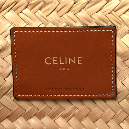 Celine Raffia Calfskin Triomphe Medium Panier Tan 6 of 9