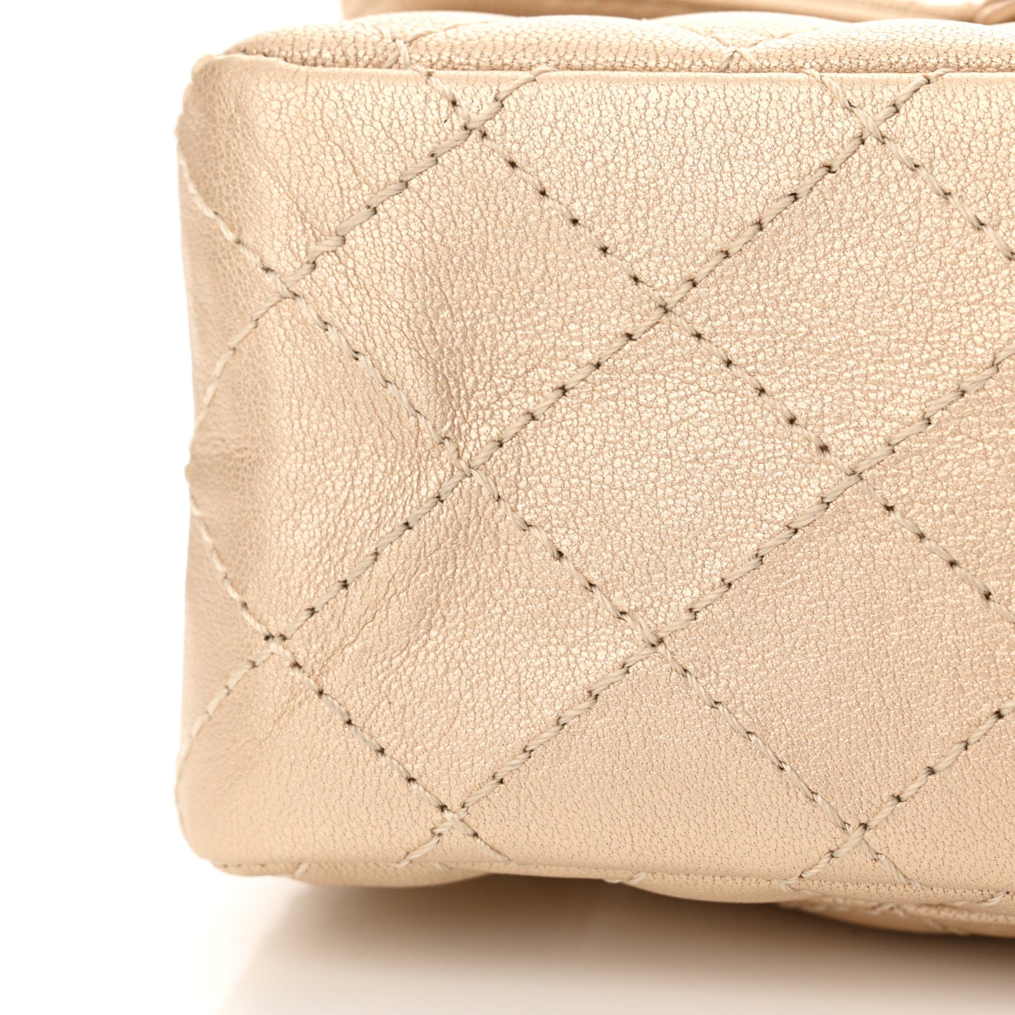Metallic Sheepskin Quilted 2.55 Reissue Mini Flap Beige