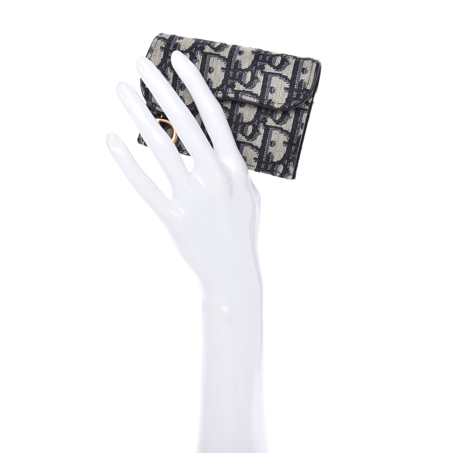 Oblique Saddle Card Holder Blue