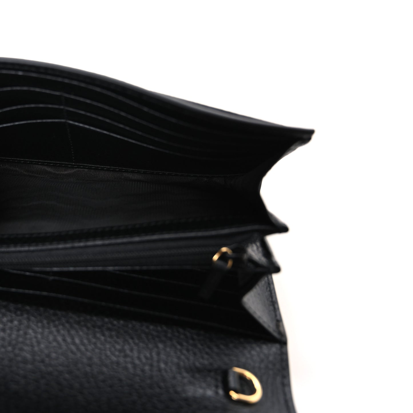 Dollar Calfskin GG Supreme Monogram Petite GG Marmont Wallet Chain Bag Black Beige Ebony