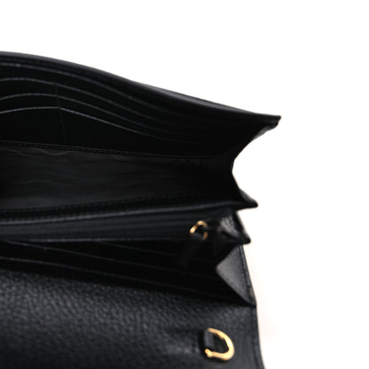 Gucci Dollar Calfskin GG Supreme Monogram Petite GG Marmont Wallet Chain Bag Black Beige Ebony 5 of 11