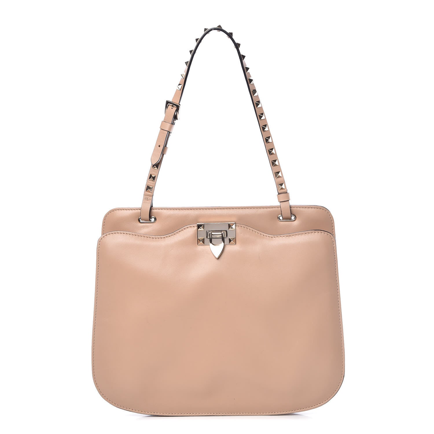 Valentino Garavani Vitello Rockstud Shoulder Satchel Poudre 1 of 12