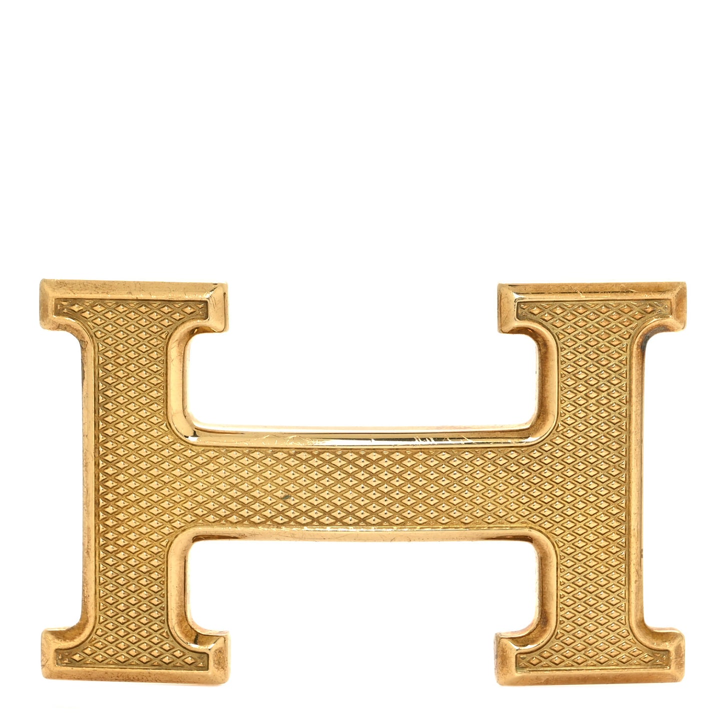 Guilloche 32mm H Belt Buckle Gold