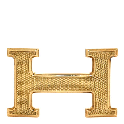 Hermes Guilloche 32mm H Belt Buckle Gold 1 of 5