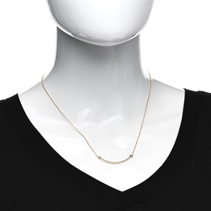Tiffany 18K Rose Gold Small T Smile Pendant Necklace 2 of 6