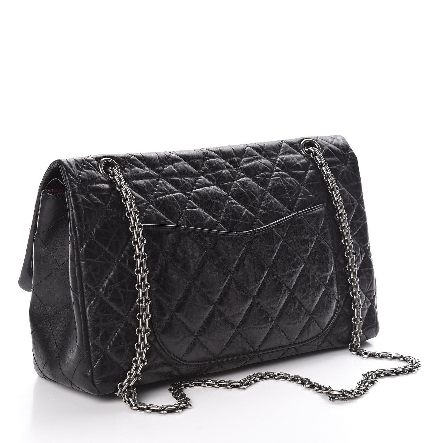 Aged Calfskin Quilted 2.55 Reissue 227 Flap Black