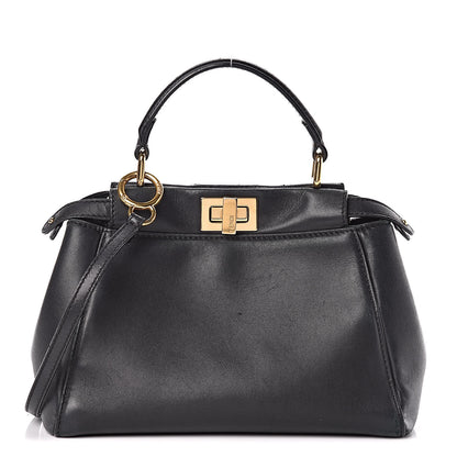 Fendi Nappa Mini Peekaboo Iconic Satchel Black 1 of 13
