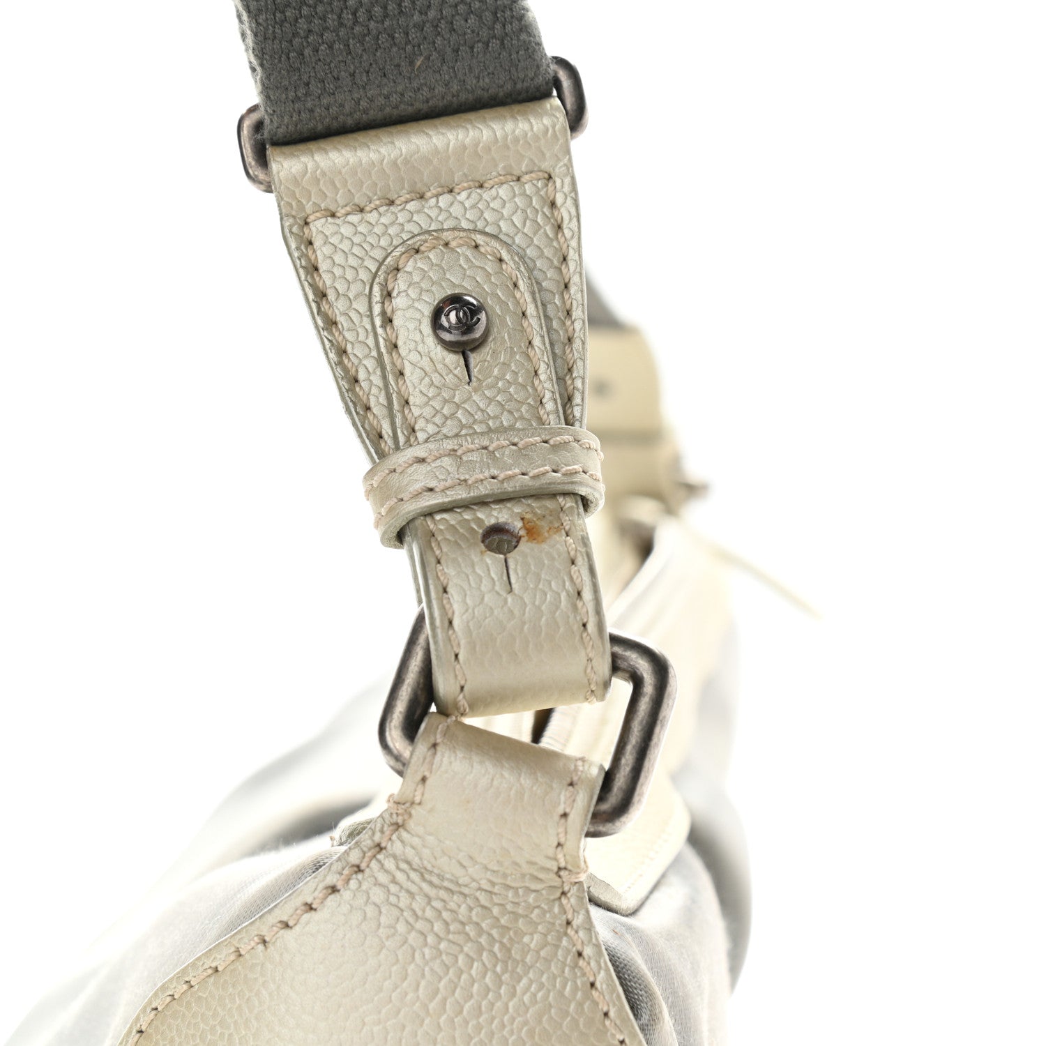 Chanel Satin Caviar CC Hobo Silver 12 of 12
