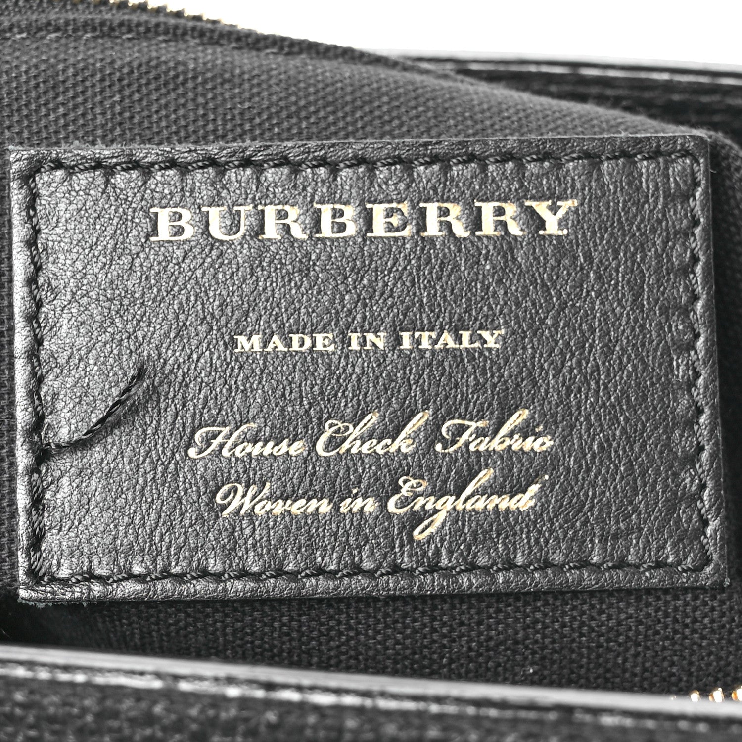 Burberry Grainy Calfskin House Check Medium Banner Tote Black 6 of 11