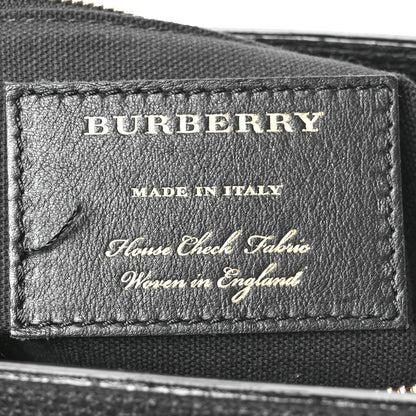Burberry Grainy Calfskin House Check Medium Banner Tote Black 6 of 11