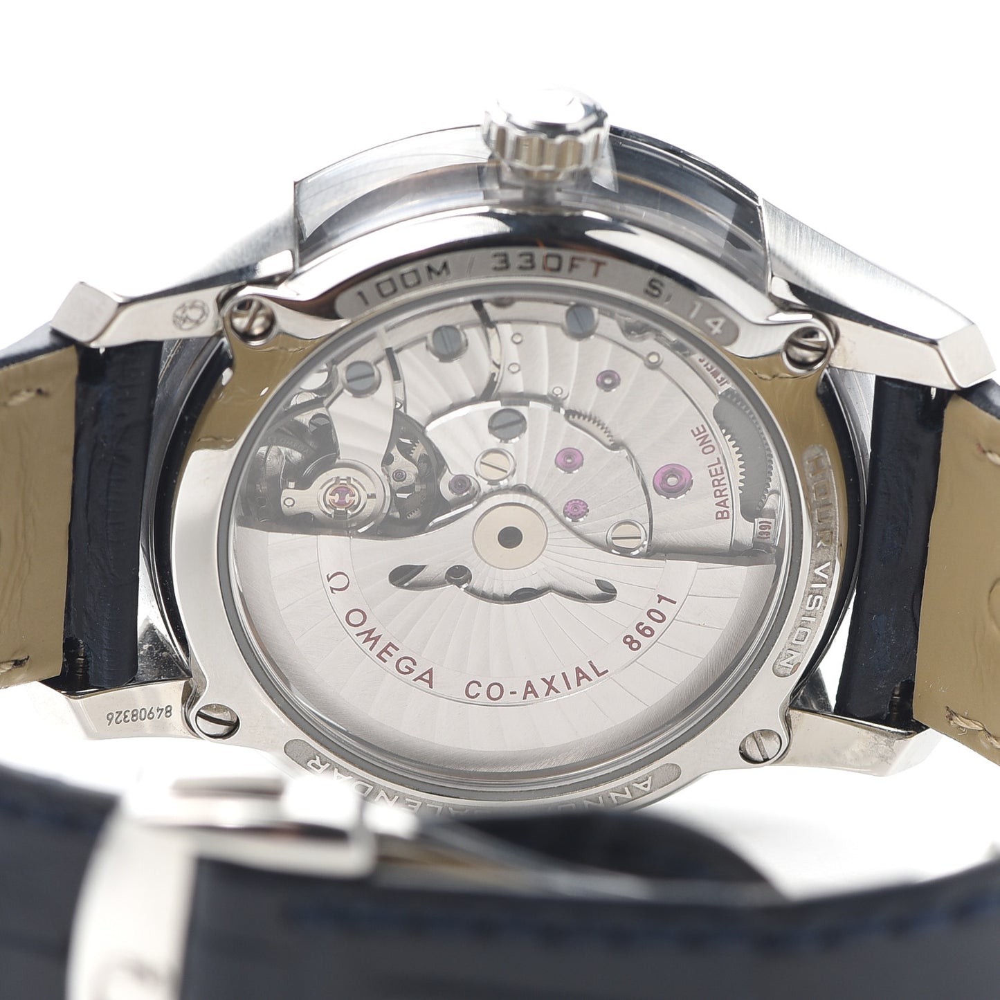 Stainless Steel Alligator 41mm De Ville Co-Axial Annual Calendar Automatic Watch Blue 431.33.41.22.03.001