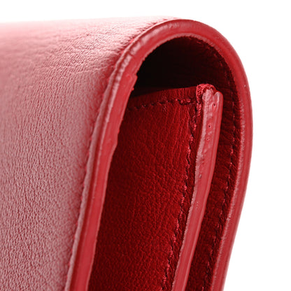 Saint Laurent Calfskin Monogram Large Belle De Jour Clutch Red 10 of 11