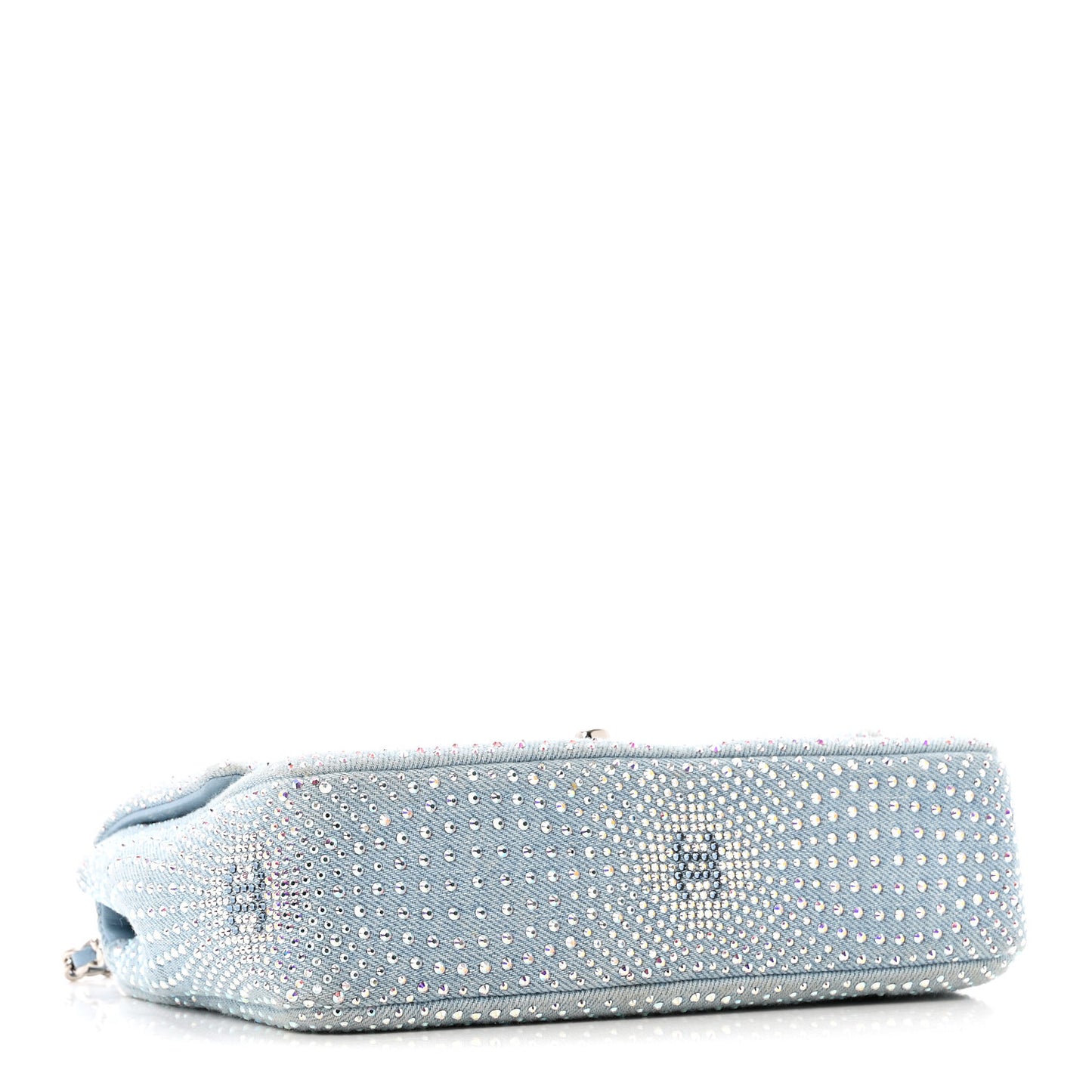Denim Strass Evening Flap Bag Blue